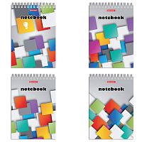 Блокнот А5 (146х206 мм), 80 л., гребень, картон, жесткая подложка, клетка, BRAUBERG, Кубы, 129819 | код 129819 | BRAUBERG