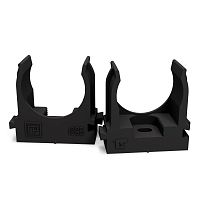 Крепеж-клипса для труб атмосферостойкая для прямого монтажа черная в п/э d25 мм (100шт/700шт уп/кор) Промрукав | код PR13.0407 | ПРОМРУКАВ