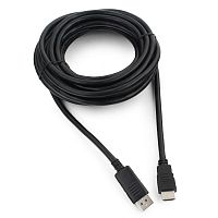 Кабель DisplayPort->HDMI Cablexpert CC-DP-HDMI-7.5M, 7.5м, 20M/19M, черный, экран, пакет | код CC-DP-HDMI-7.5M | Cablexpert