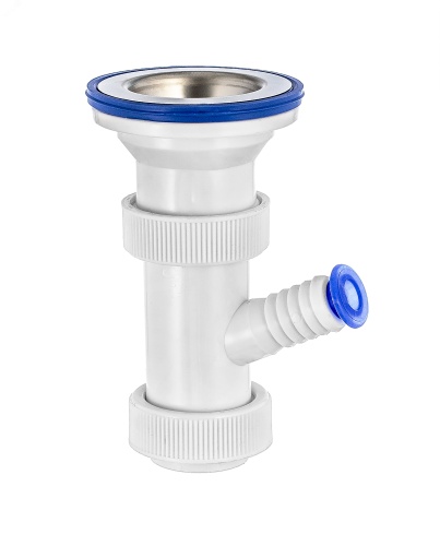 Выпуск ЭЛИТ с нержавеющей чашкой D70 мм и с отводом для стиральной или посудомоечной машины 1'1/2 | код 30980643 | VIRPlast