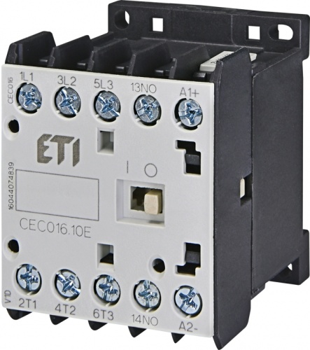Контактор миниатюрный CEC 16.10-48V-50/60Hz (16A, 7,5kW, AC3) | код 004641088 | ETI Контактор миниатюрный CEC 16.10-48V-50/60Hz (16A, 7,5kW, AC3) | код 004641088 | ETI