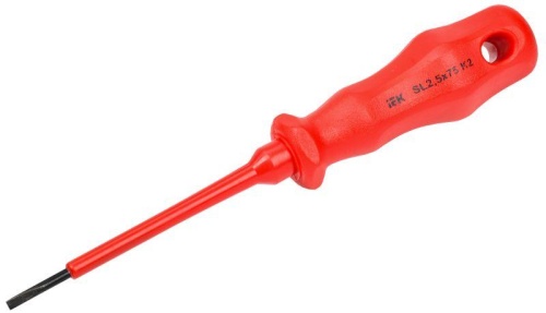 Отвертка диэлектрическая шлицевая SL2.5х75 K2 1000В ARMA2L 3 | код. A2L3-SC30-K2-SL-25-075 | IEK Отвертка диэлектрическая шлицевая SL2.5х75 K2 1000В ARMA2L 3 | код. A2L3-SC30-K2-SL-25-075 | IEK