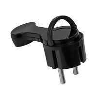 Вилка угловая плоская с/з черная "СТЕЛС" 16А 250В PRO | код AVYF16-30-r | EKF