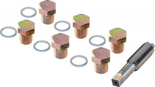 ODPRK1515 Набор для восстановления резьбы сливного отверстия поддона M15х1.5, 7 предметов | код ODPRK1515 | Thorvik