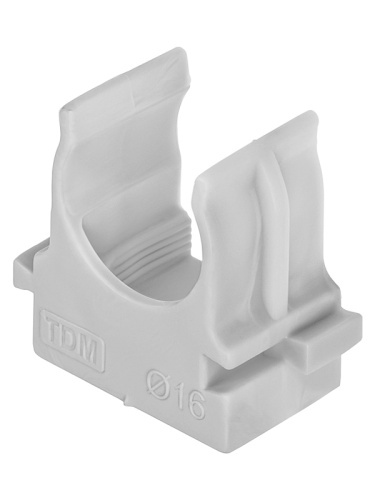 Крепеж-клипса для трубы 16 мм для прямого монтажа (100 шт.) серая TDM | код SQ0405-8001 | TDM