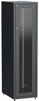 ITK Шкаф сетевой напольный LINEA E 33U 600х800мм стеклянная передняя дверь задняя металлическая черный | код LE05-33U68-GM | IEK