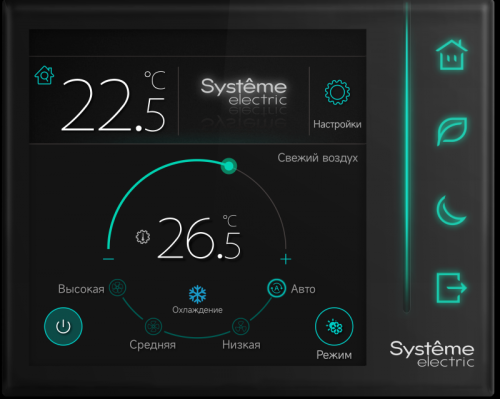 Комнатный контроллер Comf, СЖКЭ датч.присут 2?RS-485 Modbus ~220В | код RCFCP | Systeme Electric