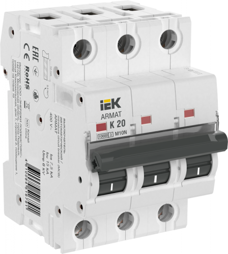 ARMAT Авт. выкл. M10N 3P K 20А IEK | код AR-M10N-3-K020 | IEK ARMAT Авт. выкл. M10N 3P K 20А IEK | код AR-M10N-3-K020 | IEK