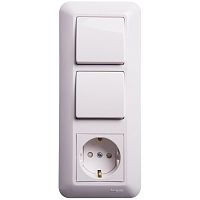 ПРИМА С/У КРЫШКА БЛОКА: РОЗЕТКА с з/к + ВЫКЛ.1-кл. + ВЫКЛ 1-кл, БЕЛЫЙ,опт.уп.Рос | код BK2VR-008VK-B | Systeme Electric