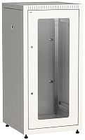 ITK Шкаф сетевой напольный LINEA E 18U 600х600мм стеклянная передняя дверь задняя металлическая серый | код LE35-18U66-GM | IEK