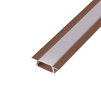 Комплект врезного алюминиевого профиля с рассеивателем, 22х6мм, 1м, розовое золото REXANT | код 146-405-3 | REXANT