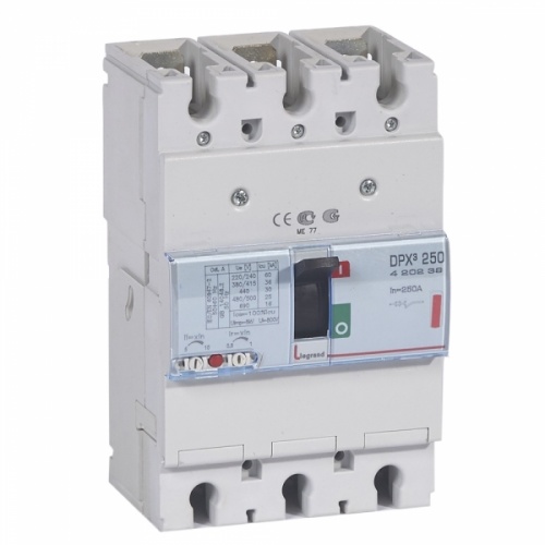 Автоматический выключатель DPX3 250 - термомагнитный расцепитель - 36 кА - 400 В~ - 3П - 250 А | код. 420239 | Legrand 