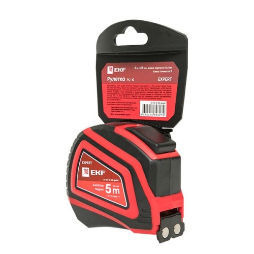 Рулетка измерительная РС-10 (5 м х 25 мм) Autostop Магнит Expert | код rs-10-5-25-quad | EKF фото 5