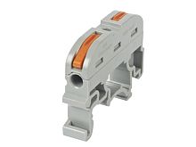 Соединительная проходная клемма 1 полюс на DIN-рейку СК-411-1 (0.4-2.5мм2 и 0.5-4.0мм2) HLT | код 081-19-017 | HLT