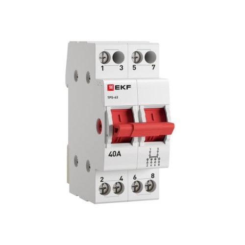 Трехпозиционный переключатель ТПС-63 2P 40А EKF PROxima | код TPS240 | EKF фото 2