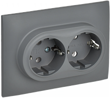 SKANDY Роз. 2-я с з/к без з/ш 16А сб. SK-R08Gr сер. IEK | код SK-R21-16-K03-F | IEK