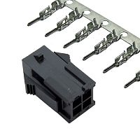 Разъём питания низковольтный RUICHI ммF-2x2M наклон 3.0 мм, клеммный, 4 контакта | код 107385 | Ruichi