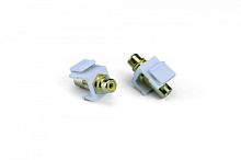 Вставка формата Keystone Jack с проходным адаптером RCA (желтый) Hex. type gold plated ROHS белая, Hyperline KJ1-RCA/YL-HG-WH | код 247063 | Hyperline