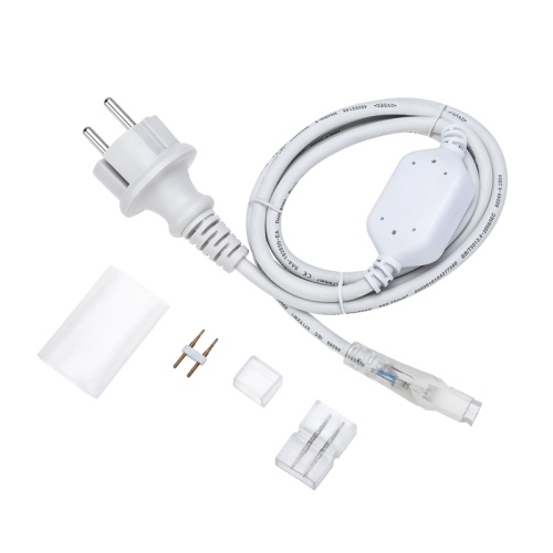 Установочный набор для двухстороннего Гибкого неона 8х16мм (шнур питания каучук с диодным мостом и вилкой, заглушка, переходная муфта, игла) 1,5м NEON-NIGHT | код 134-502 | NEON-NIGHT