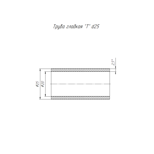 Труба гладкая ПНД тяжелая d25мм L3000 2.3мм (уп.120м) черн. Промрукав PR14.0102
