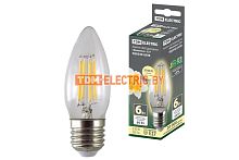 Лампа светодиодная Филамент С37-6 Вт-230 В-2700 К–E27 TDM | код SQ0340-0298 | TDM