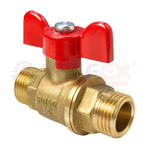 Кран шаровой латунный НР/НР ручка-бабочка. 3/4дюйм (72/18) | код VF.219.LB1.034 | VALFEX