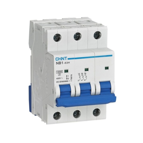 Авт. выкл. NB1-63H 3P 1A 10кА х-ка B соответствует стандарту ROHS (CHINT) | код 179851 | CHINT