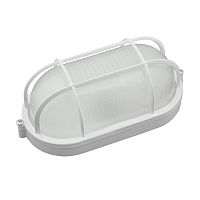 Светильник светодиодный влагозащищенный. Овал с решеткой. Дневной белый свет (6000K). 600Лм. 210Х105х85 мм. Корпус белый. ТМ . | код UL-00005238 | Uniel