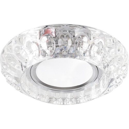 Светильник ИВО-50w G5.3 со светодиодной подсветкой 4000К прозрачный | код 32664 | Feron