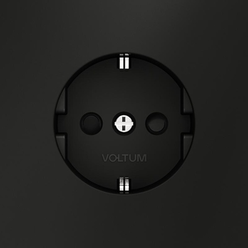 Розетка 1-м СП S70 16А с заземл. защ. шторки механизм черн. матов. Voltum VLS040208 фото 3