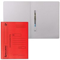 Скоросшиватель картонный мелованный BRAUBERG, гарантированная плотность 360 г/м2, красный, до 200 листов, 124575 | код 124575 | BRAUBERG