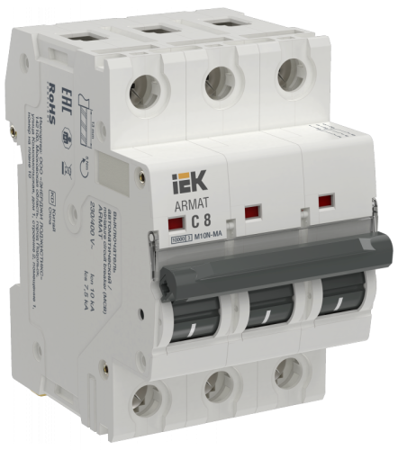 ARMAT Авт. выкл. без тепл. расц. M10N-MA 3P C 8А IEK | код AR-M10N-MA-3-C008 | IEK ARMAT Авт. выкл. без тепл. расц. M10N-MA 3P C 8А IEK | код AR-M10N-MA-3-C008 | IEK