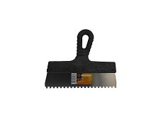 Шпатель зубчатый нержавеющая cталь пластиковая рукоятка 6х6 мм, 250мм ВИХРЬ | код 73/3/2/27 | ВИХРЬ