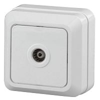 Розетка TV одиночная, ОУ, Quadro, б.м.п., белый, 2Э-301-01 | код Б0038872 | ЭРА