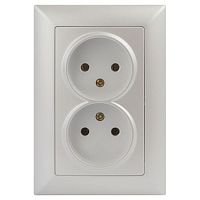 Розетка Intro Solo 4-204-06 без заземления двойн | код Б0053671 | ЭРА