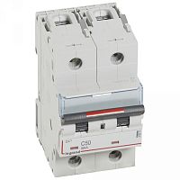 Выключатель автоматический двухполюсный DX3 50A C 36кА (3 мод) | код. 410013 |  Legrand 