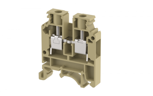 Клемма проходная винтовая 6 мм2, на 2 подключения, хаки KUT6N(K) | код 1104010006 | Elmex