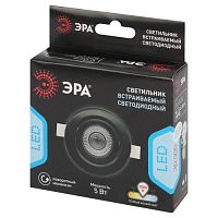 Светильник светодиодный встраиваемый ДВО-5Вт поворотный круглый 3000К черный KL LED 25A-5 3K BK | код Б0068164 | ЭРА