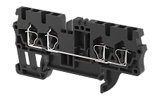 Клемма проходная пружинная 2,5 мм2 на 4 подключения, черная SQ2.5-2X2-BLACK | код 2102060005 | Elmex