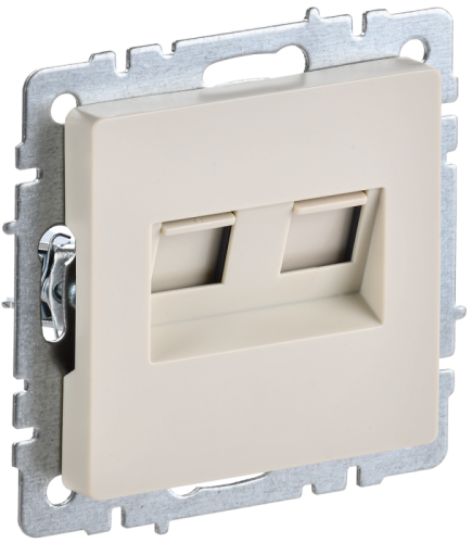 BRITE Роз. комп. 2-ая RJ45 кат.6 РК11-2-БрКр беж. IEK | код BR-K20-2-K10 | IEK