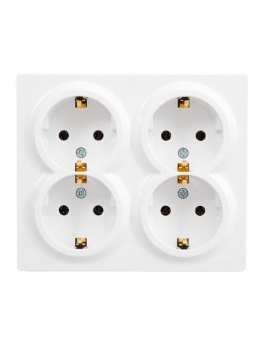 Розетка 4-мест. с заземл. LETO закрытый корпус ПБТ бел. LEZARD 752-0200-127BDP