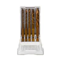 Набор сверл по стеклу и керамике 4-10мм сухое сверление пластик. кейс (5 предметов) Kranz KR-91-0653