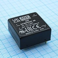 Источник питания DC-DC, 6Вт, вход 24В (9…36В), потребление без/под нагр. 8мА/309мА, выход 5В/1.2А, ёмкостная нагр. макс. 1000мкф, изоляция 1500В DC, в корпусе 25.4х25.4х11.7мм, -40С…+85С | код SKMW06F-05 | MeanWell