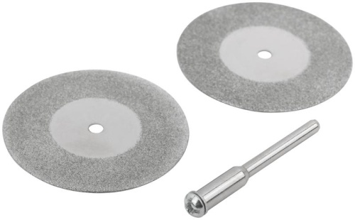 Круги с алмазным напылением 2 шт и штифт диаметр 3 мм, 40 мм | код 36932 | FIT фото 2