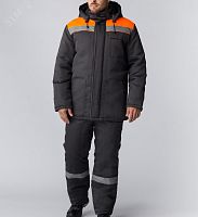 Костюм зимний Партнер NEW (Смесовая, 210) п/к, темно-серый/оранжевый,60-62,170-176 | код 87476973 | Факел