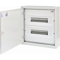 Щит металлический WRP18-2 (2х18 мод., 36мод., пластик. фальш-панель, IP30, наружн. исп.) | код 001101382 | ETI