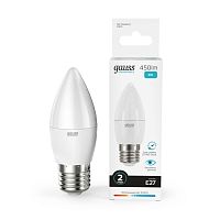 Лампа светодиодная Elementary 6Вт свеча 4100К бел. E27 450лм 180-240В | Код. 33226 | Gauss