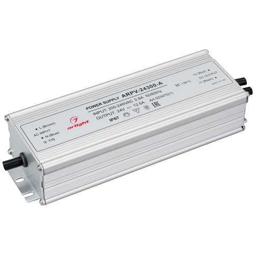 Блок питания ARPV-24300-A (24V, 12.5A, 300W) (ARL, IP67 Металл, 3 года) | Код. 023070(1) | Arlight