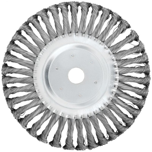 Кордщетка-колесо, посадочный диаметр 22.2 мм, стальная витая проволока 200 мм | код 39109 | FIT Кордщетка-колесо, посадочный диаметр 22.2 мм, стальная витая проволока 200 мм | код 39109 | FIT