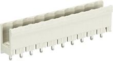 Вилочный разъем, вертикальный, без боковых стенок, на плату, шаг 5 мм, 10 полюсов, фиксация на плате пайкой, 400V, 12А, без маркировки, цвет: серый, серия 8113 S GOF | код 99.210.9996.0 | Wieland